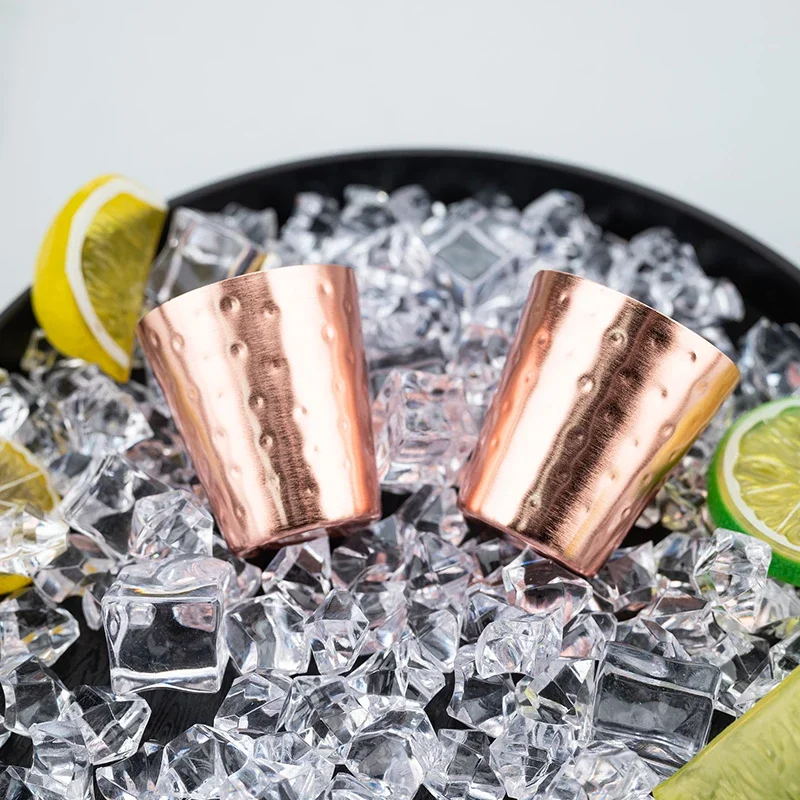6cs 8Pcs New 100% Copper Cups Pure Solid  Moscow Mule PURE Copper Mugs-Shaped 2oz Cocktail Cups Beer Milk Mug Drinkware - view 5