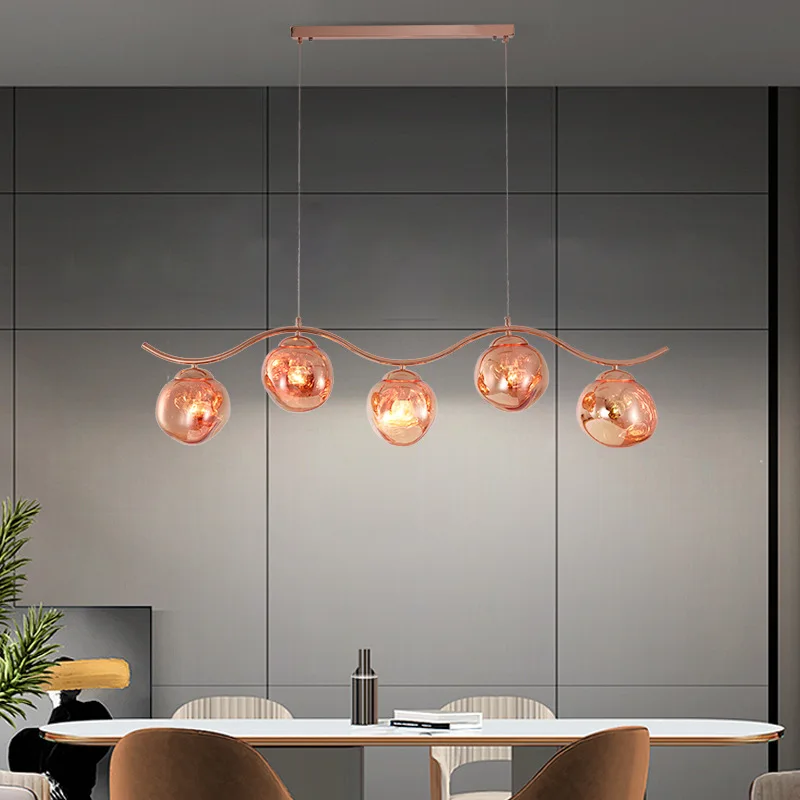

2025 Modern LED Colorful Lava Home Decoration Chandelier lustre Ceiling For Dining Room Minimalist Long Strip Hanging Lamps