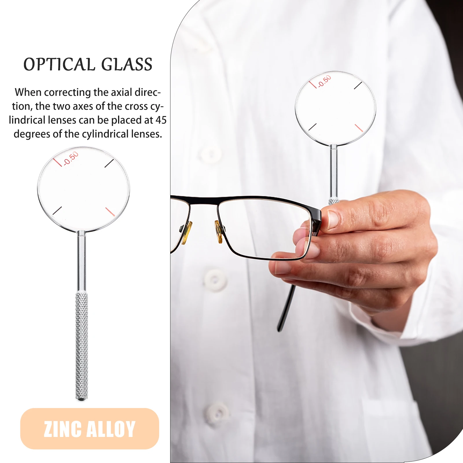 

1Pcs Cross Cylinder Lens Tool Optical Instruments Durable Design for Accurate Axial Direction Correction Cross Cylinder Diopters