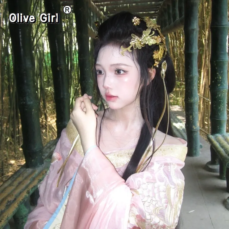 Olivegirl High-end Hanfu Dress Elegant Ancient Chinese Attire Intricately Embroidered Yu Ji Hanfu Set for Women Fairy Cosplay