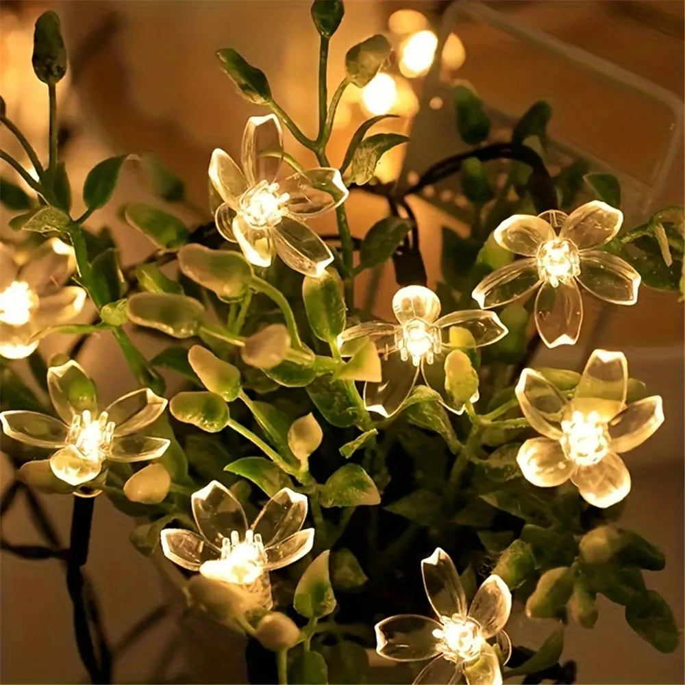 100LED/50LED/20LED Solar String Lights 8 Mode Outdoor Solar Cherry Flower Light Christmas Patio Garden Wedding Party Decoratio