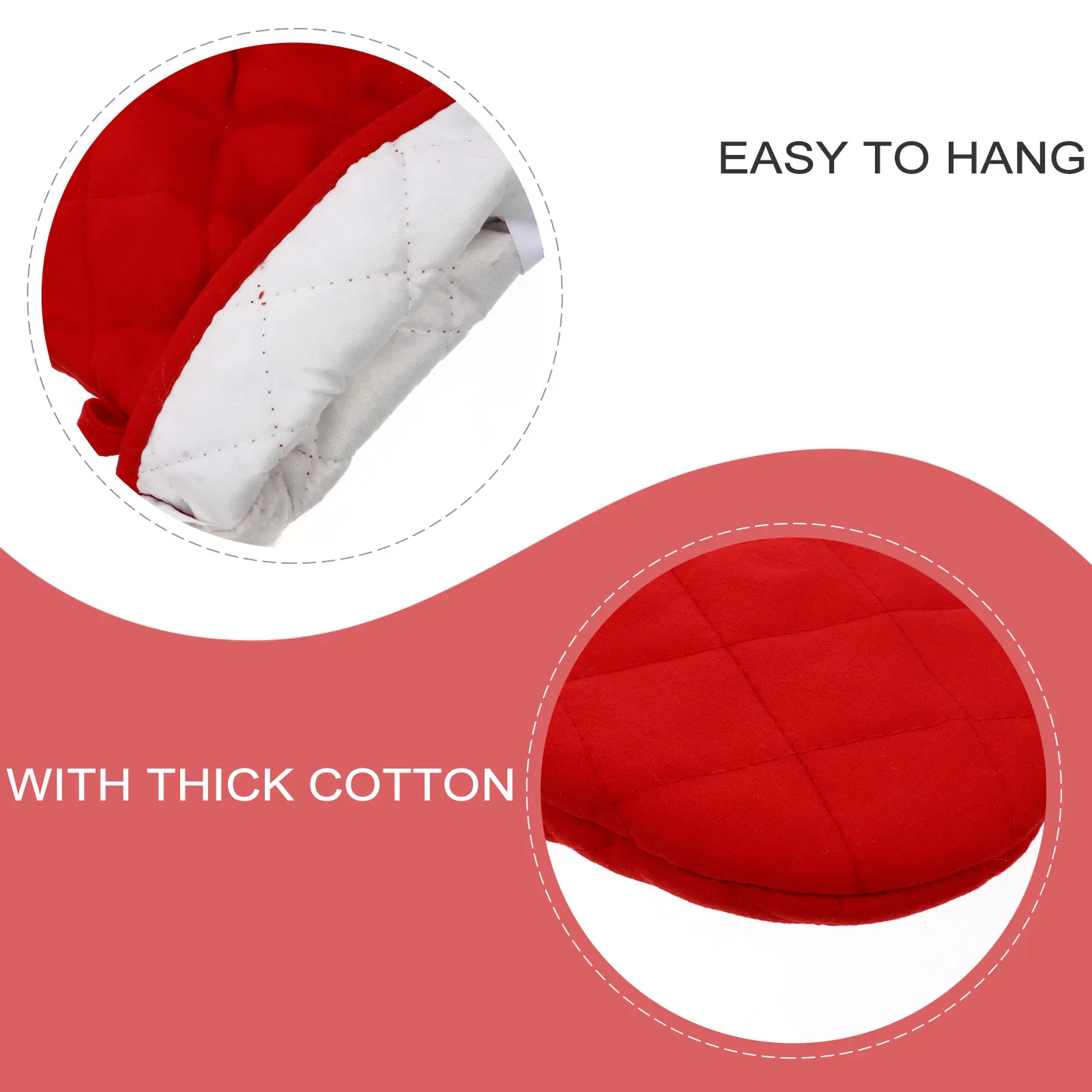 

Heat Resistant Oven Gloves Thick Insulated Cooking Baking Barbecue Mitts Red Easy Clean High Temp Protection Microwave Kitchen