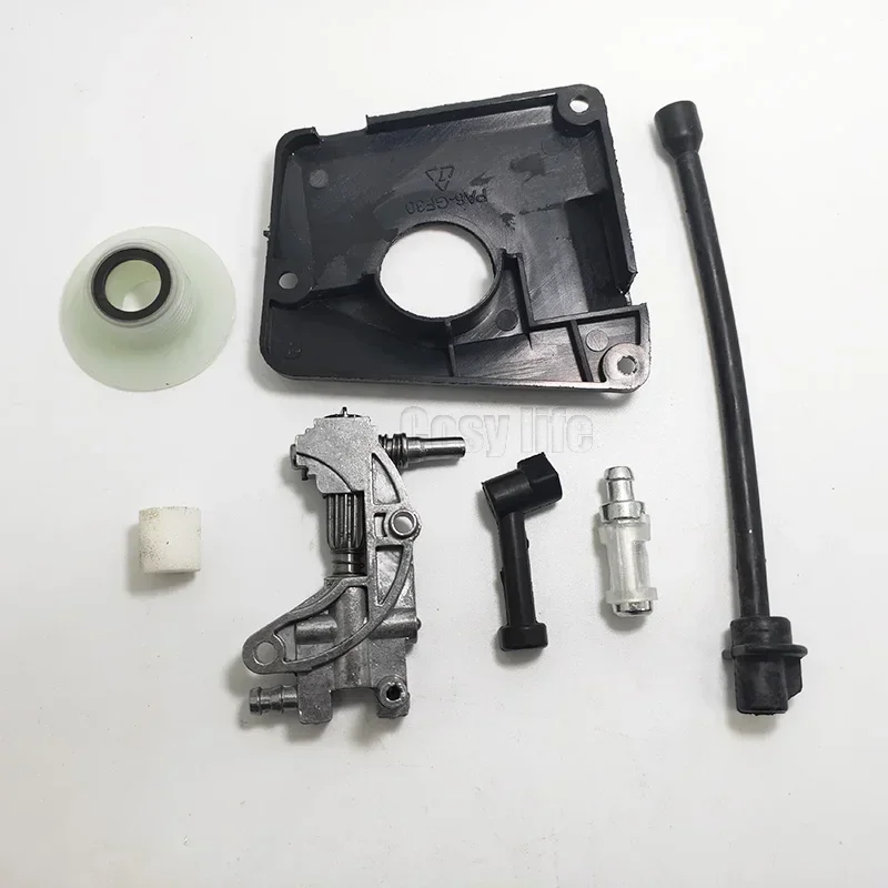 Oil Drive Pump Worm Gear Kit para motosserra chinês, Tampa Oil Filter Pipe, 4500 5800 45CC 52CC 58CC