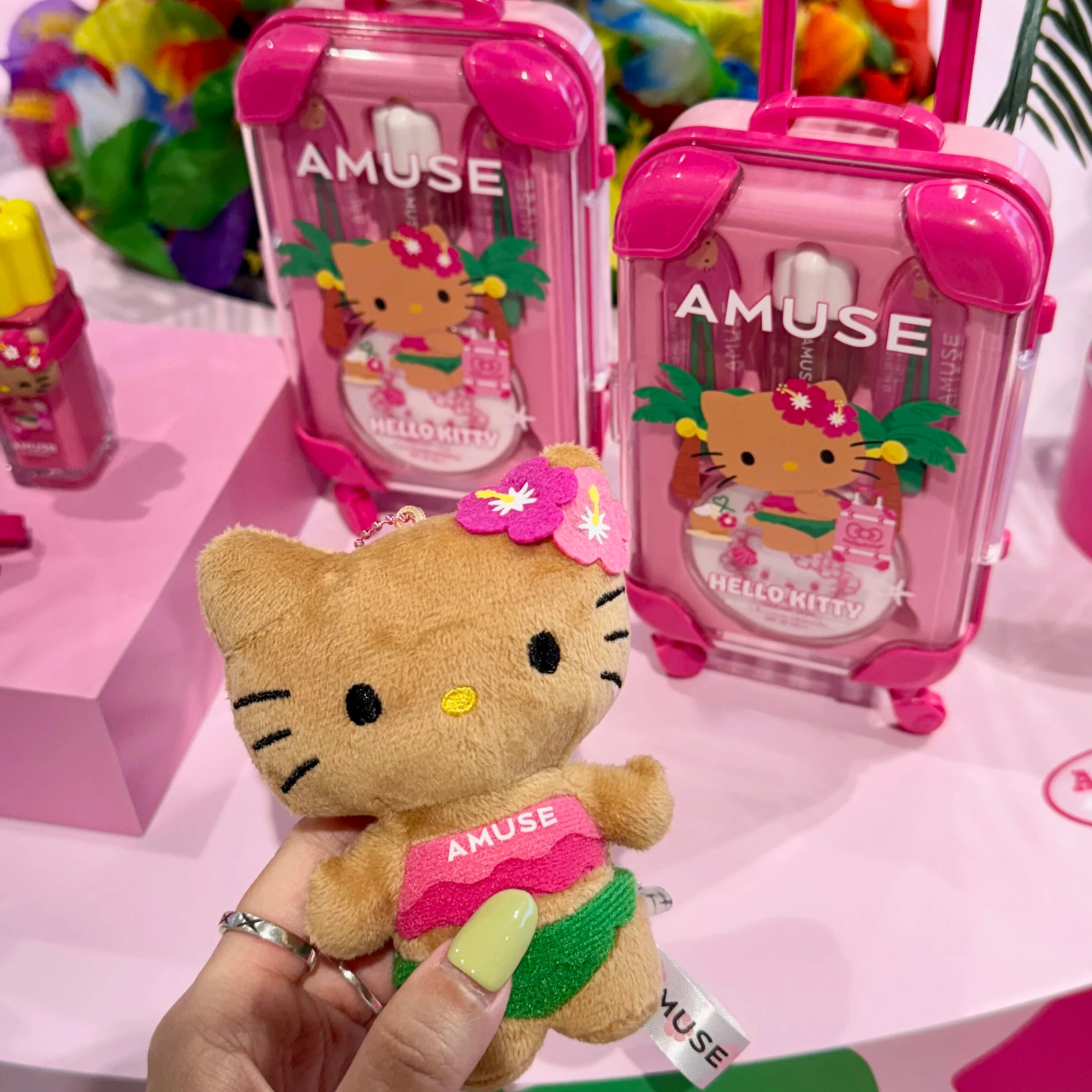 Hellokittys zwart lederen bikini KT pluche pop meisje draagtas retro hanger schattige pop vrouwen speelgoed sleutelhanger cadeau