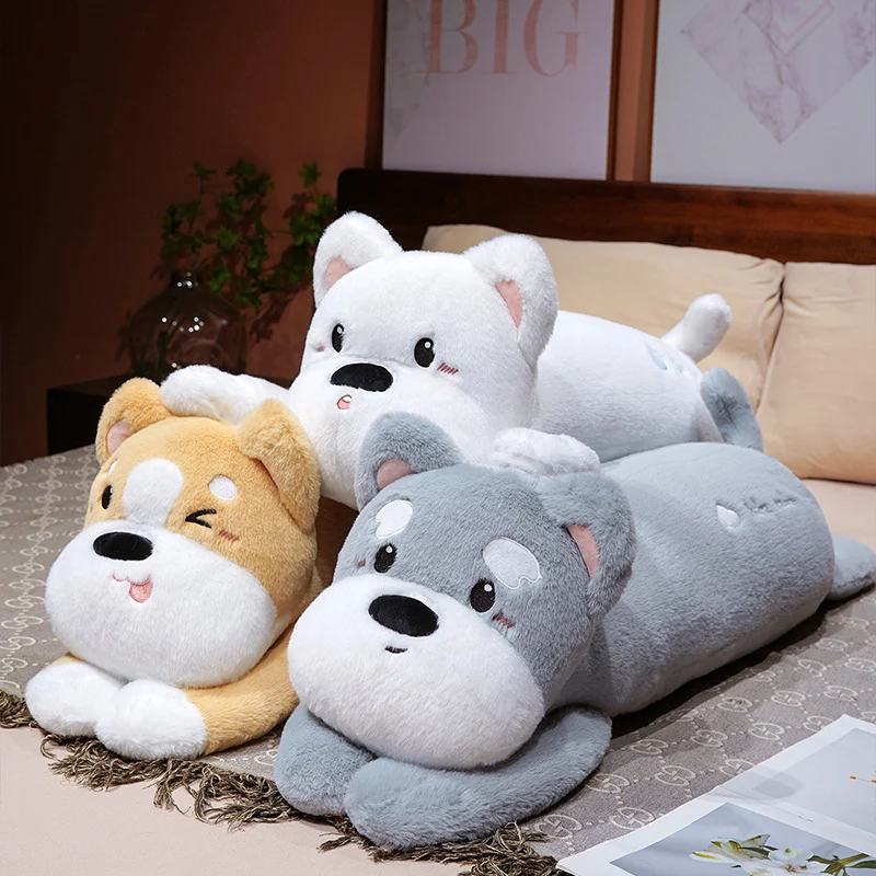 

Big Long Lying Down Dog Plush Toys Stuffed Animal Puppy Doll Soft Husky/Shiba Inu/Western Highlands Dog Pillow Appease Gifts