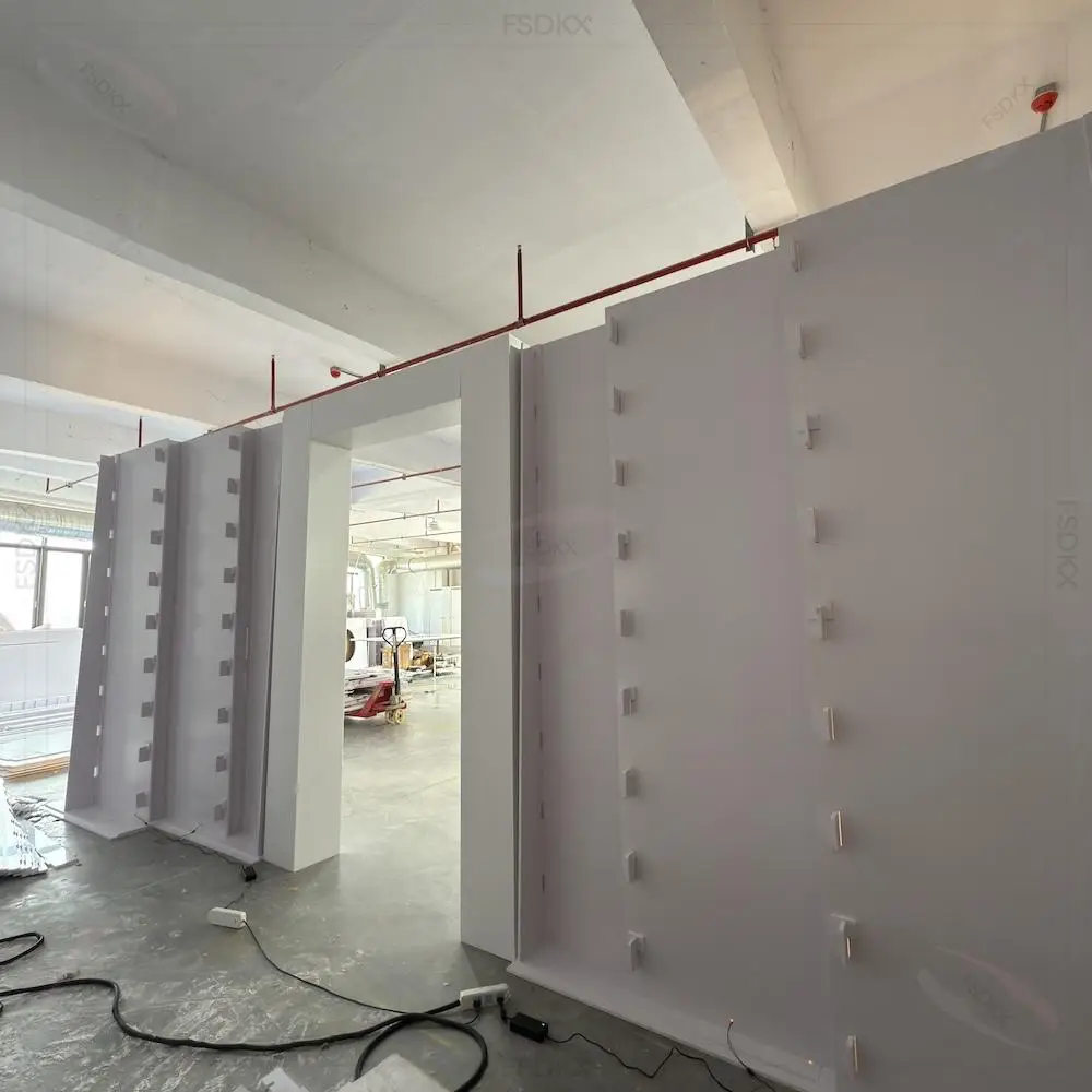 

2025 Popular Modern Wedding Backdrop Led Stage Background Warm Light PVC Backdrop Stand for Event Supplies