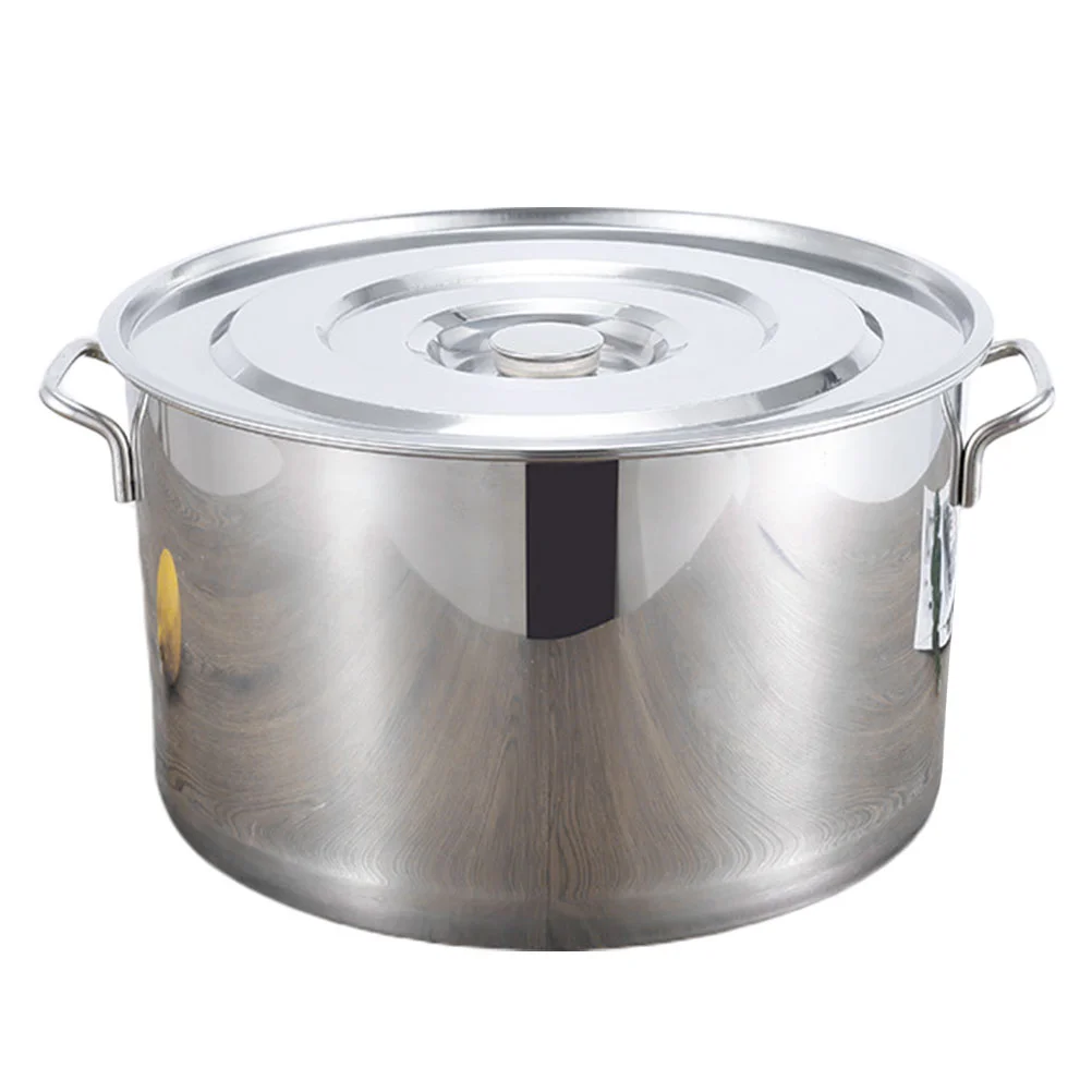 Container with Strainer Big Eater Water Bucket Cover Multipurpose Pot Silver Oil Storage Dad