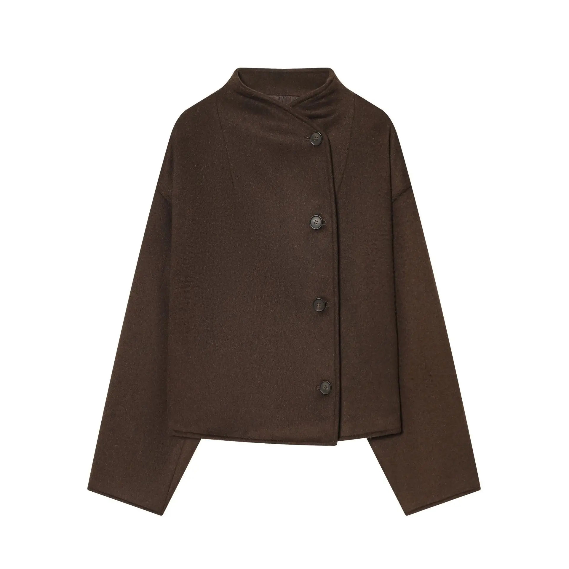 Women's long-sleeved double-breasted soft jacket   OTWS