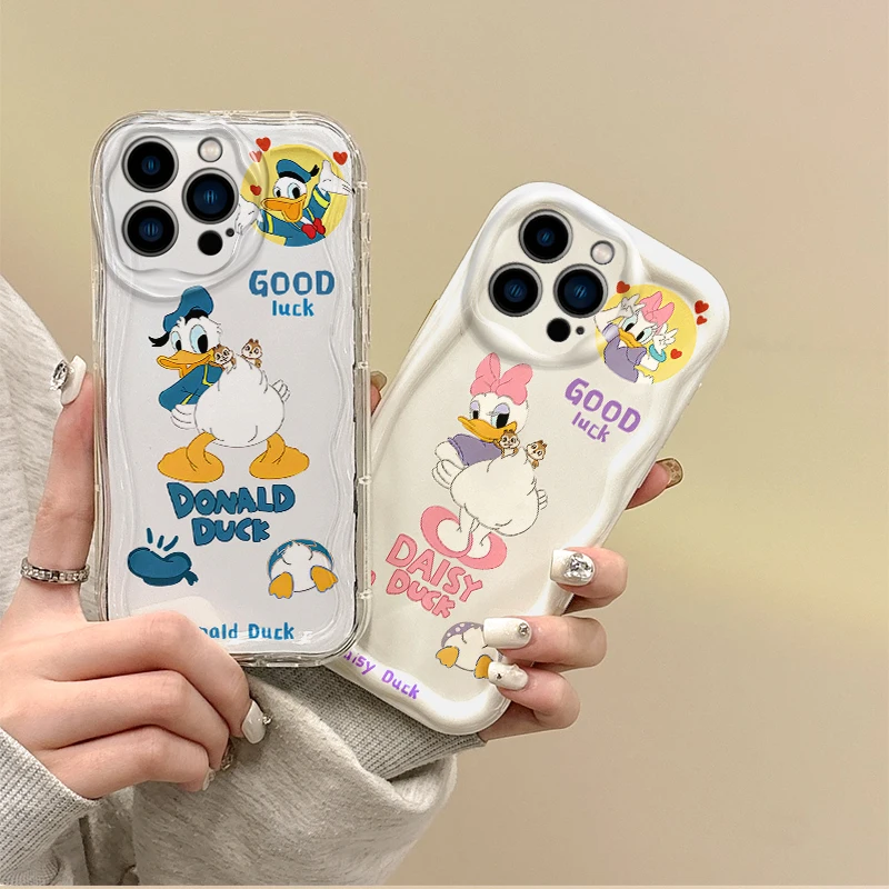 

Disney Donald Duck Daisy Couple Phone Case For iPhone 16 Pro Max Case 15 14 13 12 11 8 7 Pro X XR XS Max Non-Slip Silicone Cover