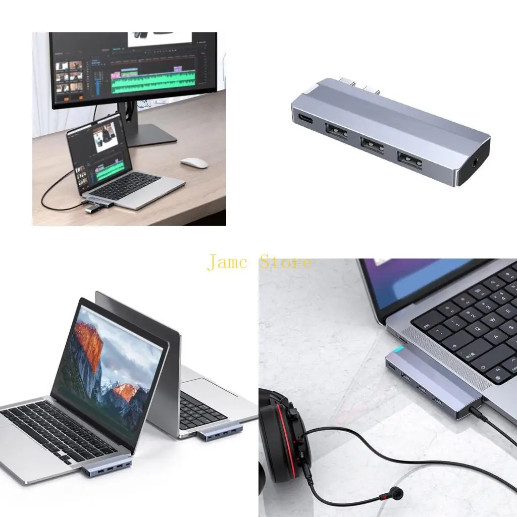 LX0B Upgrade Type C Hub USB3.2 Thunderbolt-compatible Docking Station PD 100W USB HUB