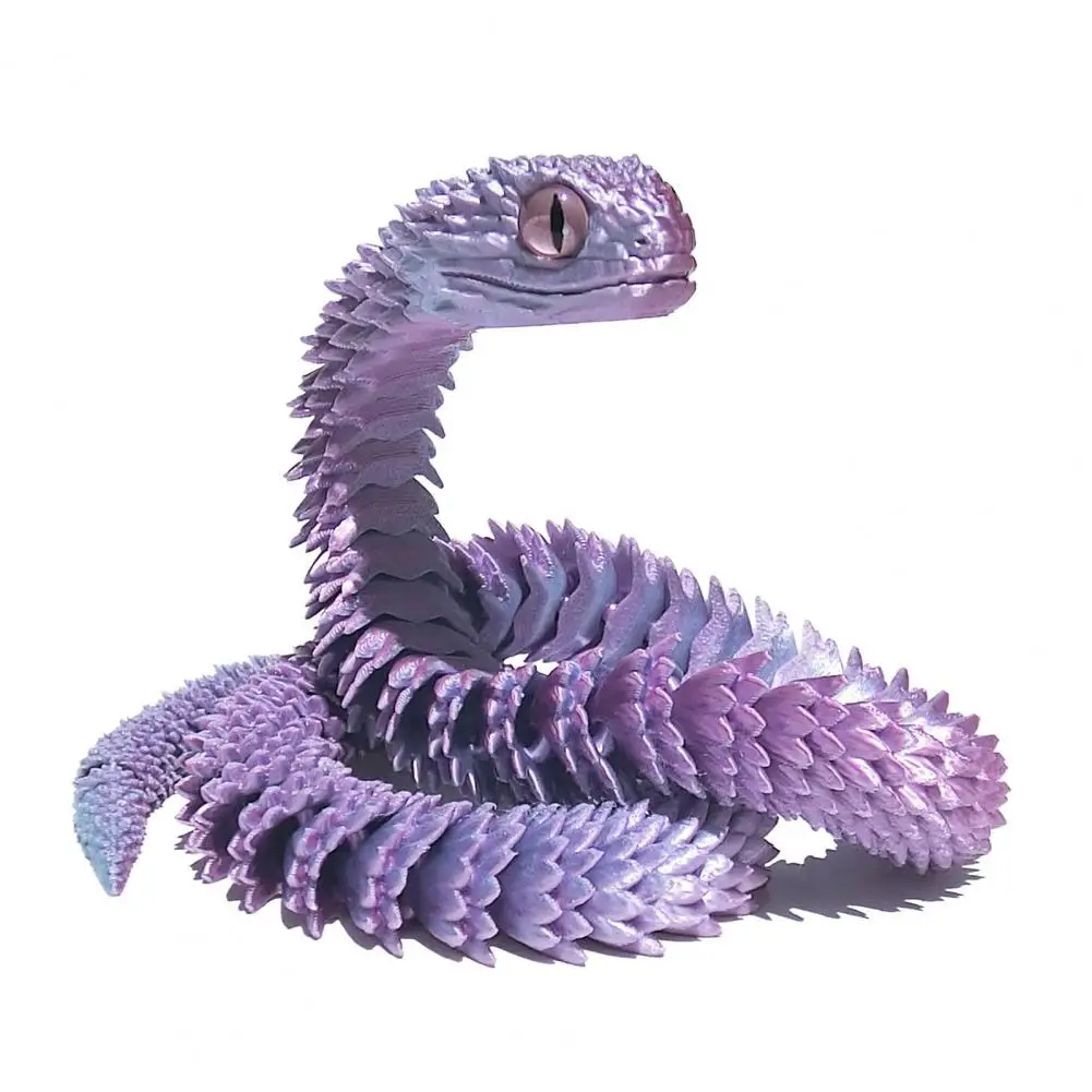 3d Printed Snake Sculpture Articulated Snake Model Articulated Snake Figurine with Movable Joints 3d for Home for Bookshelf