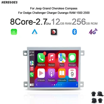 8.4" Carplay Android 13 Car DVD Player Bluetooth GPS Radio For Jeep Grand Cherokee Compass Dodge Challenger Charger Durango RAM