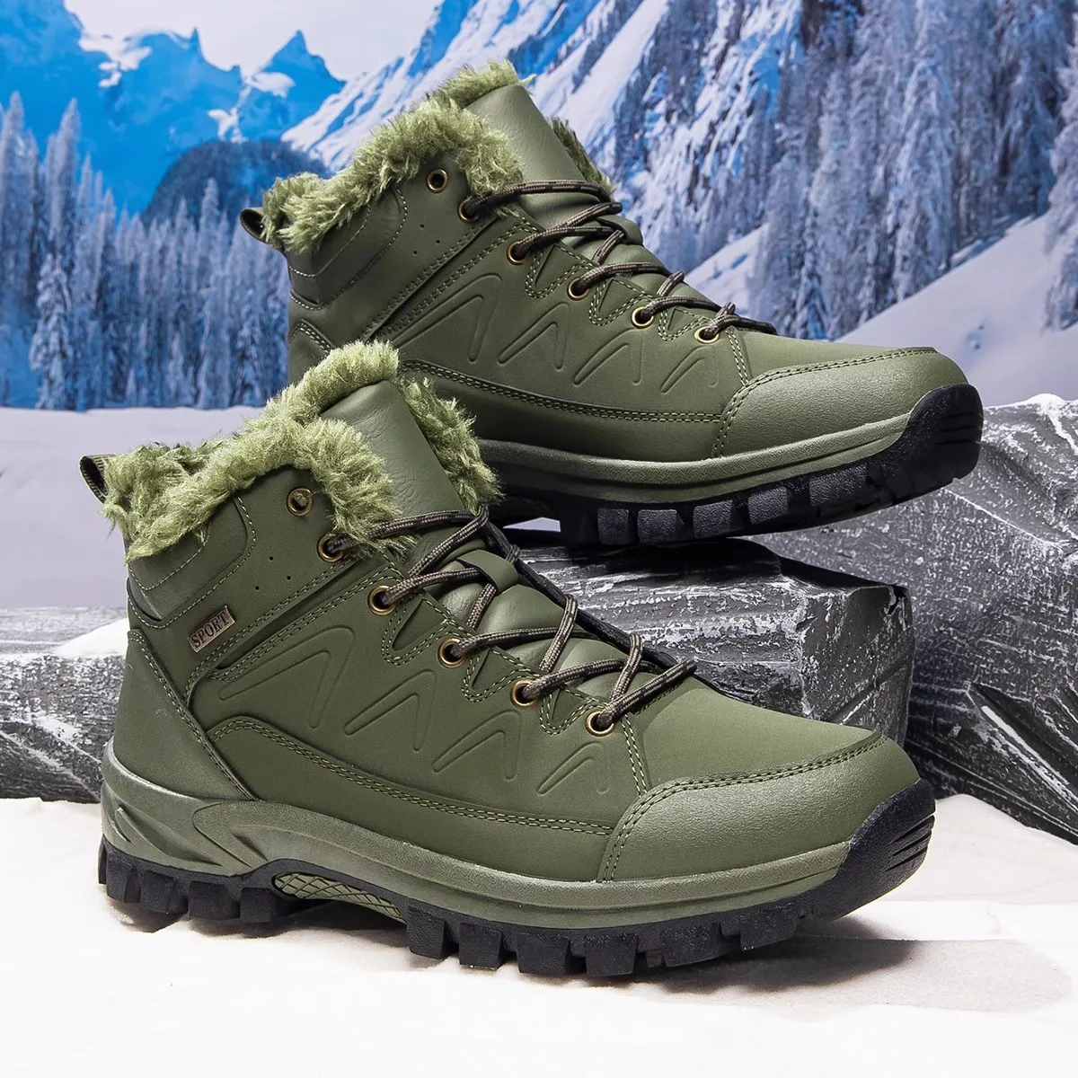 

Classic brand winter warm men's hiking shoes, designer style, large size, top quality hiking and outdoor shoes.