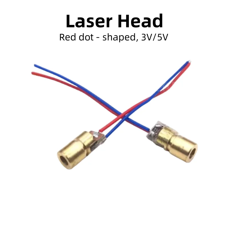خمسة قطع لكل كيس، رأس ليزر، 3 فولت/5 فولت، نقطة حمراء - على شكل، صمام ثنائي ليزر خطي، رأس نحاسي بقطر خارجي 6 مم، وحدة ليزر #2