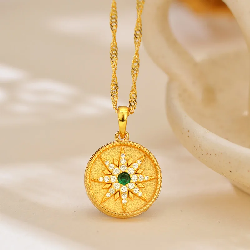 

Роскошное женское ожерелье с подвеской в виде звезды Baimang из чистого золота 9999 карат