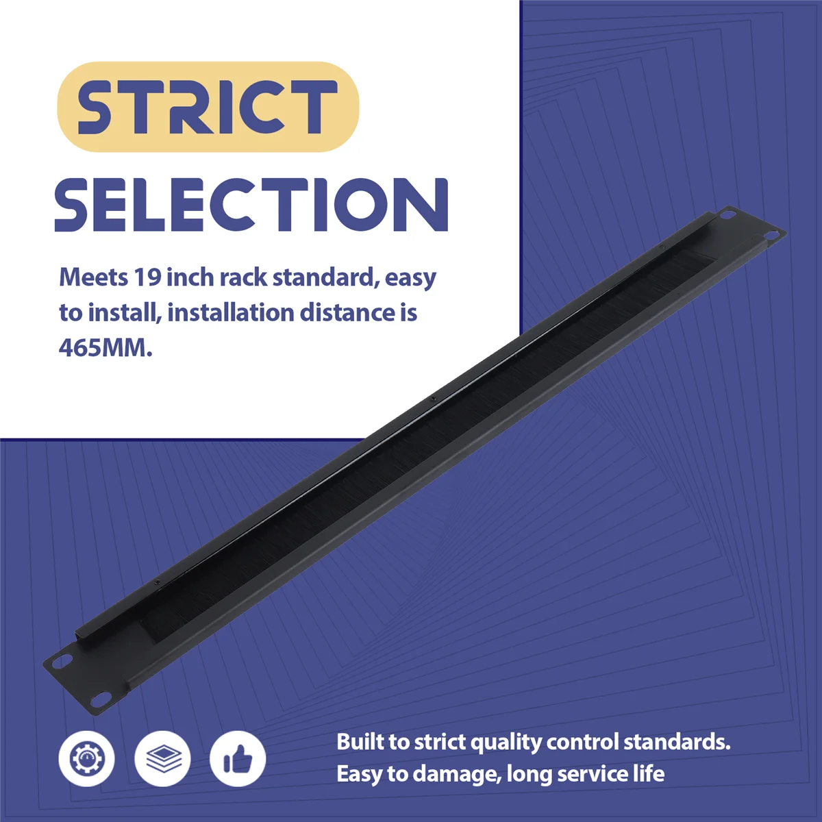 Excelente! 1 peça 1u 19 Polegada montagem em rack placa de cobertura montagem em rack placa de escova de rede em branco painel servidor gabinete gerenciamento de cabos