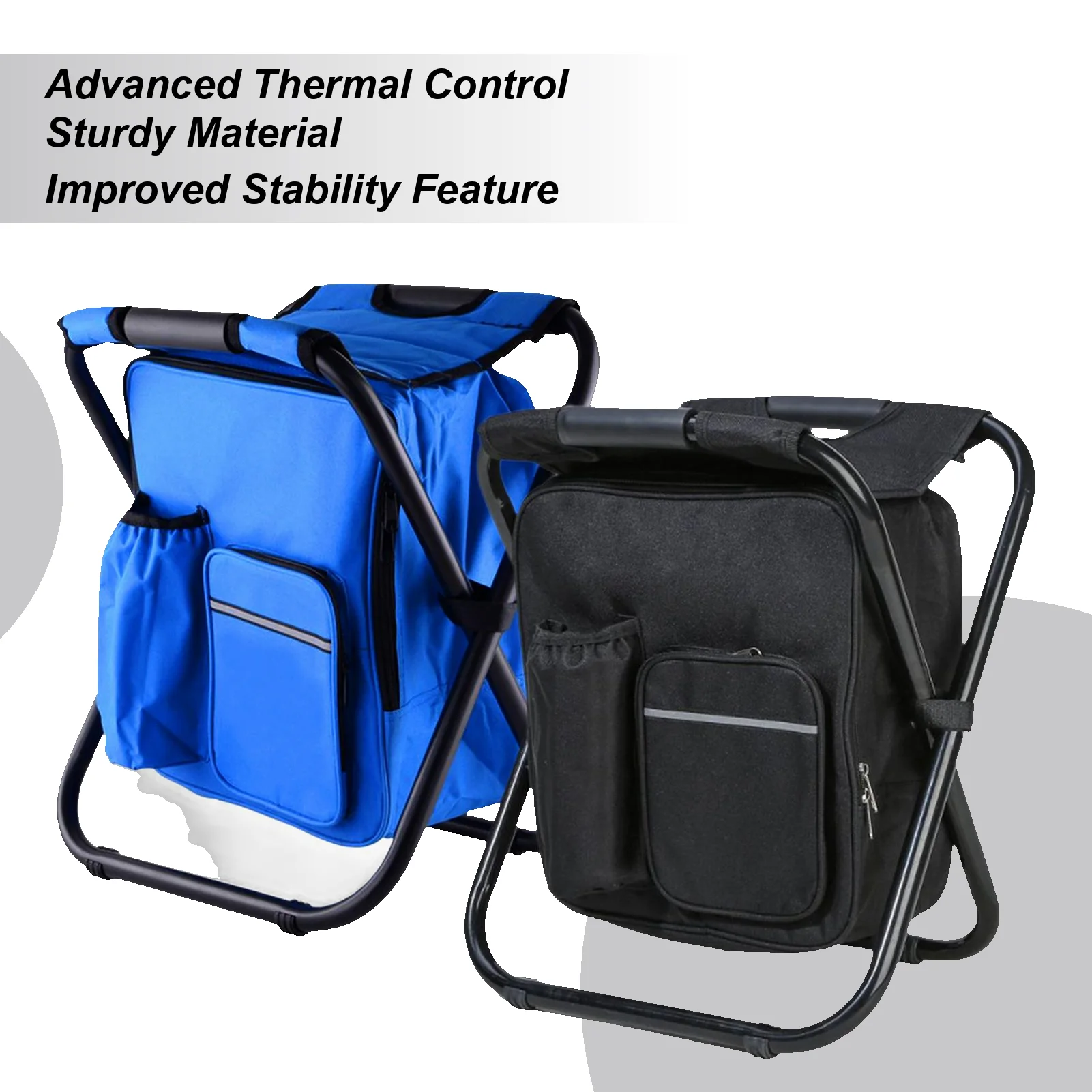

Foldable Outdoor Chairs Folding Lawn Chairs Backpack Cooler Bag Camping Recliner for Hiking Travel Beach Park Festival Lawn