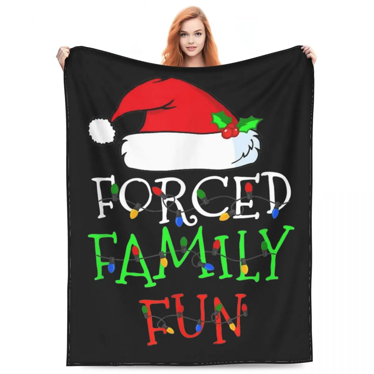 

Funny Christmas Fun Blanket Flannel Textile Decor Multifunction Lightweight Throw Blankets for Bedding Travel Quilt