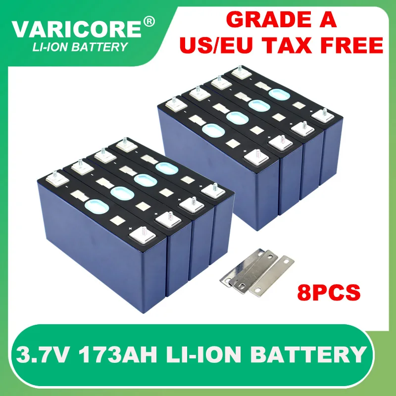 

8pcs 3.7V 173Ah Lithium battery large single power cell for 3s 12v 24v electric vehicle Off-grid Solar Wind Grade A Tax Free