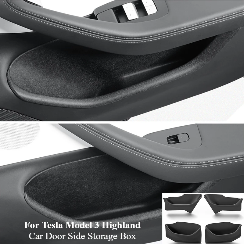 

Коробка из ТПЭ, дверная ручка, подлокотник для Tesla Model 3 Highland 2024 2025, слот для края двери, защитный фетр, легкая чистка