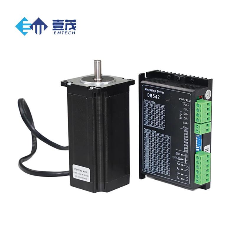 EMTECH Nema 23 2.4Nm 2-Phase 57*57*102mm Hybrid CNC Stepper Motor Kit مع سائق لتطبيقات CNC