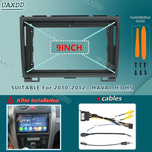 Para 2010-2012 Great-Wall-Motor HAVAL H3 H5 9 pulgadas Radio CD para coche Android pantalla estéreo reproductor de vídeo cables de navegación marco de arnés