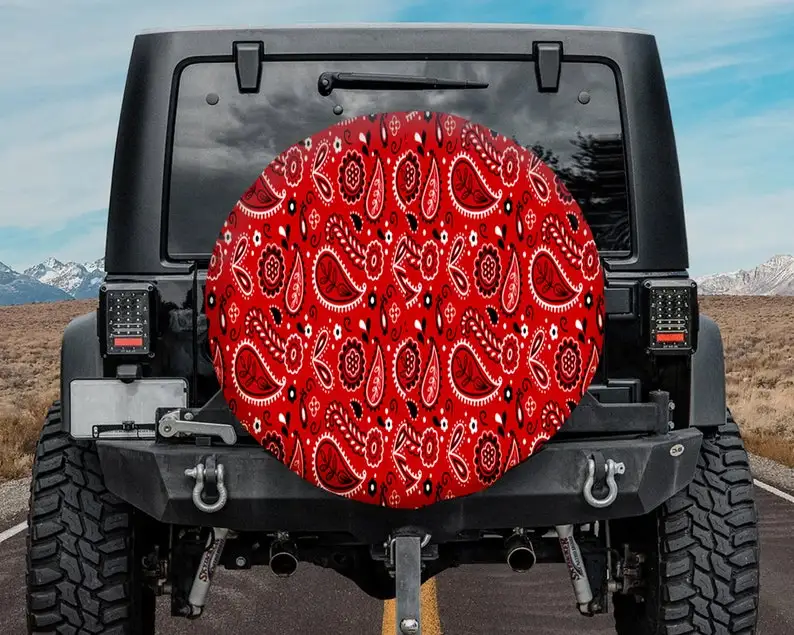 

Red Cashew Flower Spare Tire Cover, Cashew Spare Tire Cover For Car, Cashew Lover, Backup Camera or Not,