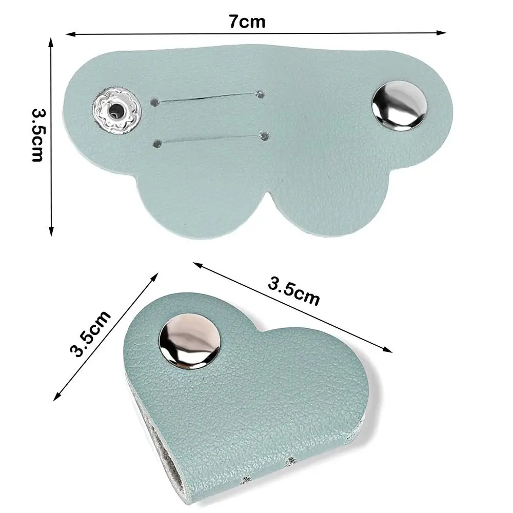 2 szt. Skórzana nawijarka do kabli w kształcie serca akcesoria do słuchawek organizator przewodu ładowarka osłona kabla klipsy uchwyt na przewód