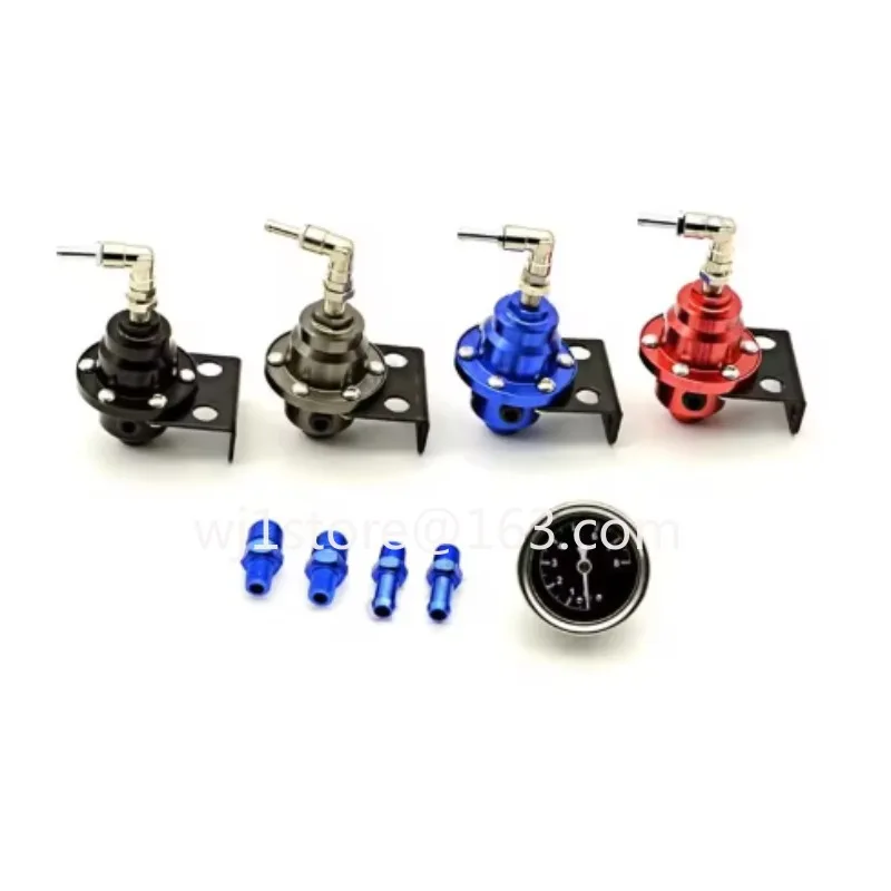 

Universal Adjustable Style Standard Turbo Oil Pressure Regulator Gauge and FPR with Gauge，Random color shipping