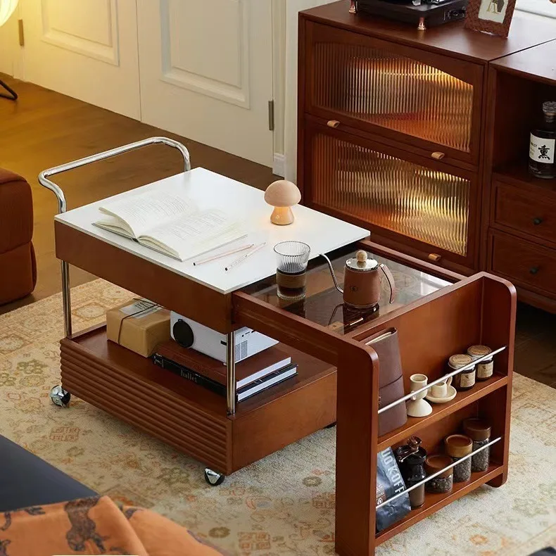 Coffee table solid wood small table surrounding stove tea