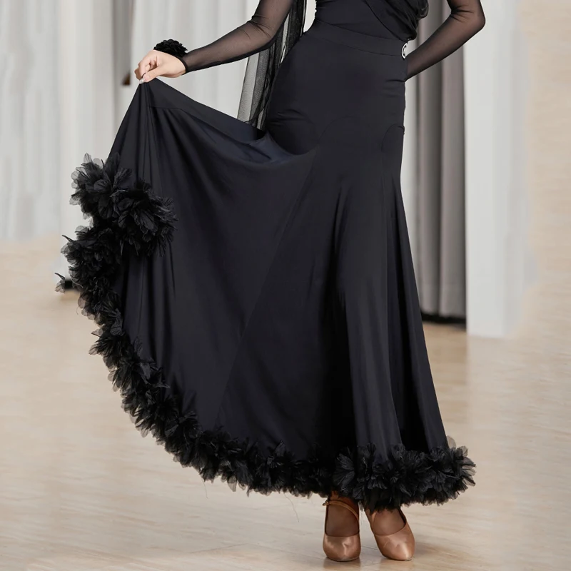 New Ballroom Dance Competition Clothing For Women Modern Dance Tops Big Swing Skirts Suit Waltz National Standard Dress DQS15659