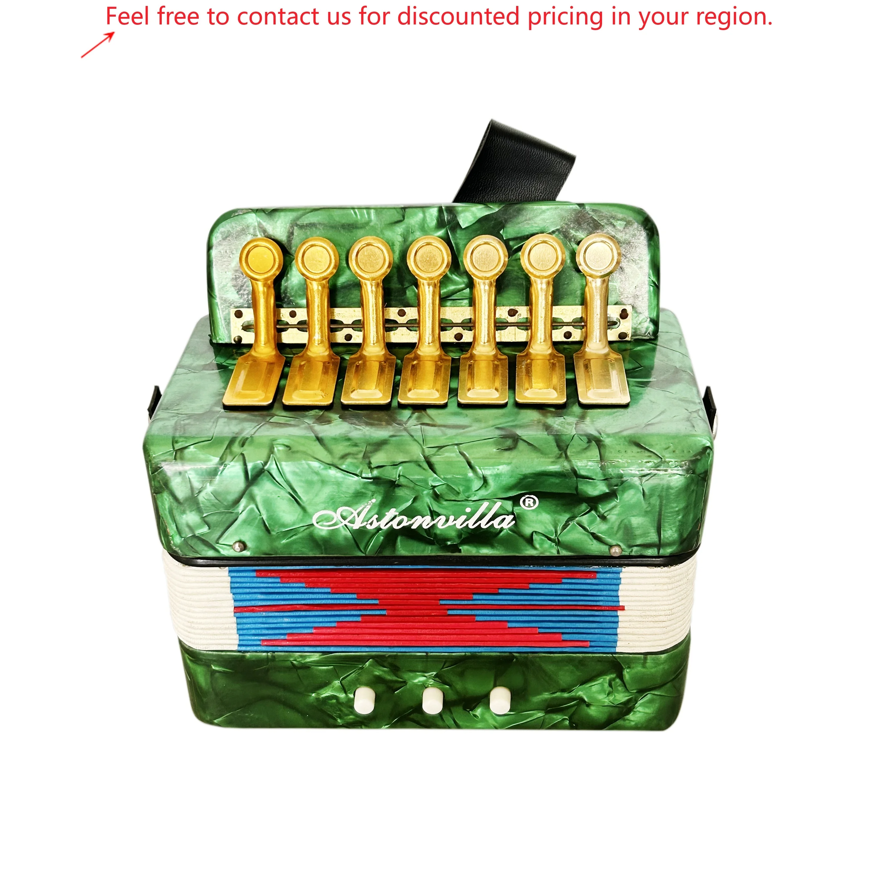 

SEASOUND OEM 14-Tone Chromatic Accordion 7-Key Durable Wooden Toy Instrument For Children Model UC102