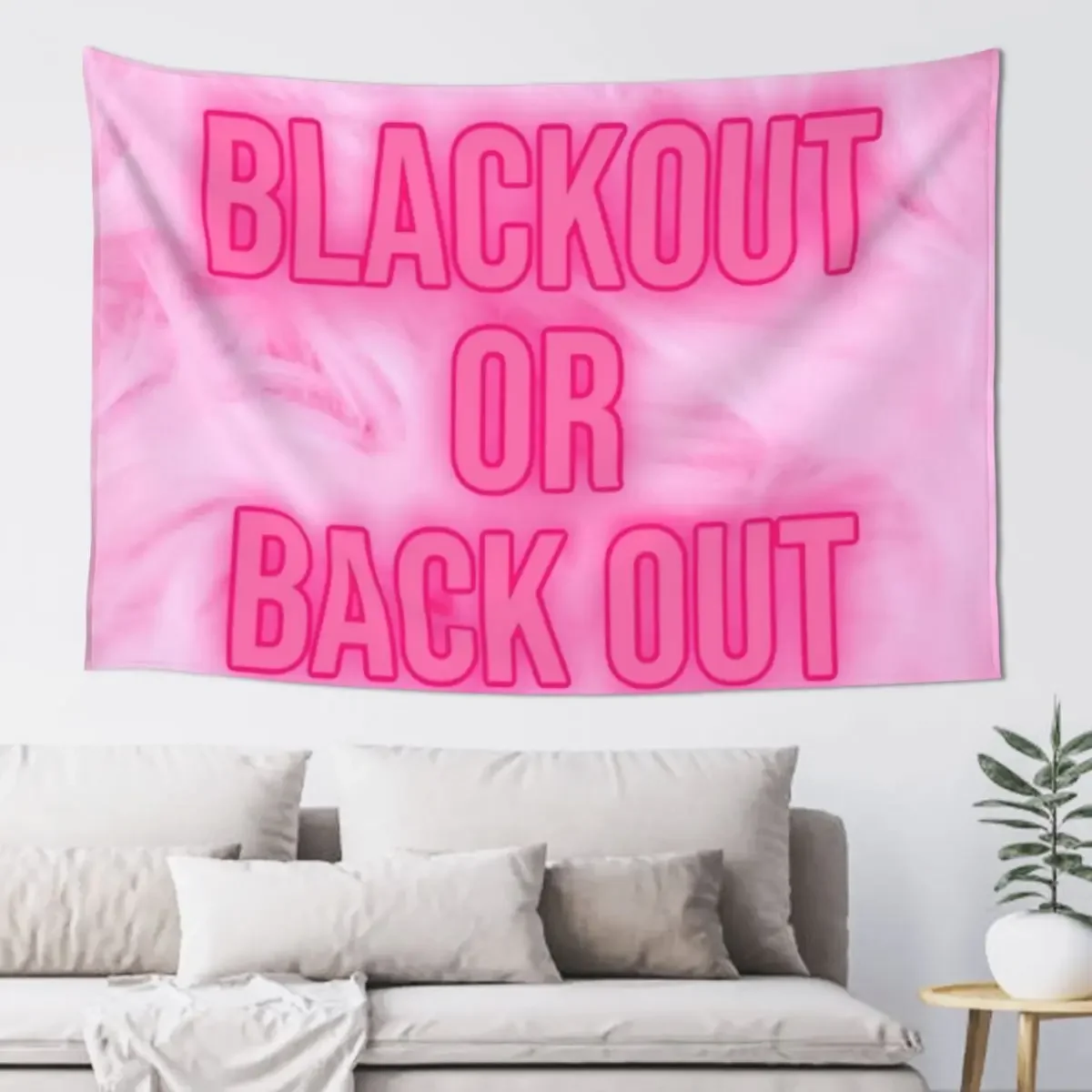 

blackout or back out - pink Tapestry Anime Decor Decoration Wall Home Supplies Carpet Wall Tapestry