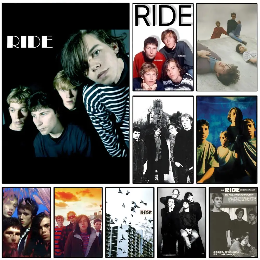 Shoegaze ride band Poster HD Self-Adhesive Wall Decor Home Office Dorm Bedroom & More Ideal Gift Choice