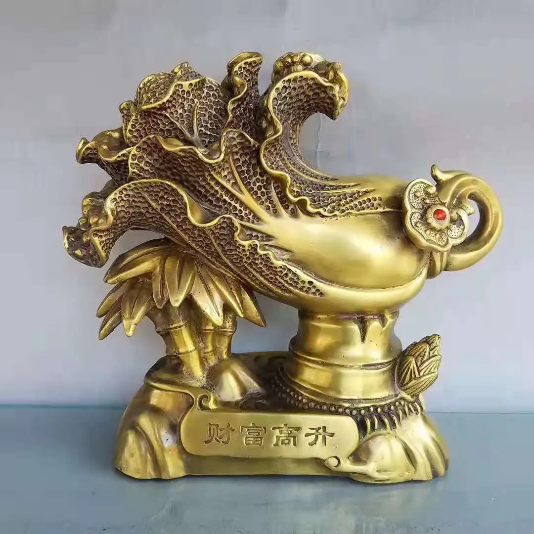 Украшение Baicai из чистой меди, чаша капусты Jubao, свинья Yuanbao, декоративная поделка Gaosheng для дома и рабочего стола