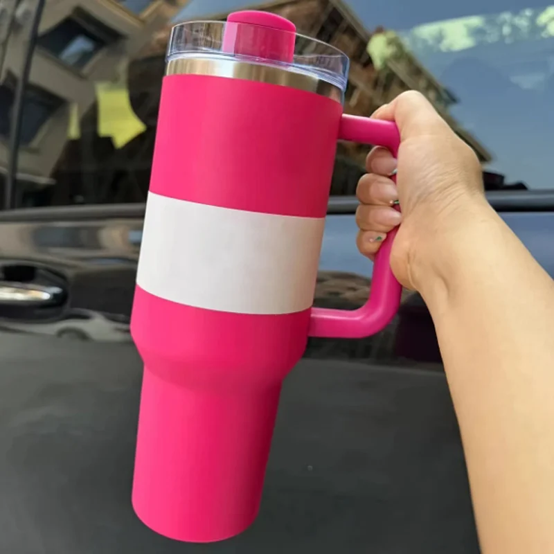 For Stanley 40oz Tumbler FlowState Straw Lid Stainless Steel Vacuum Insulated Car Mug Double Wall Thermal Iced Travel Cup