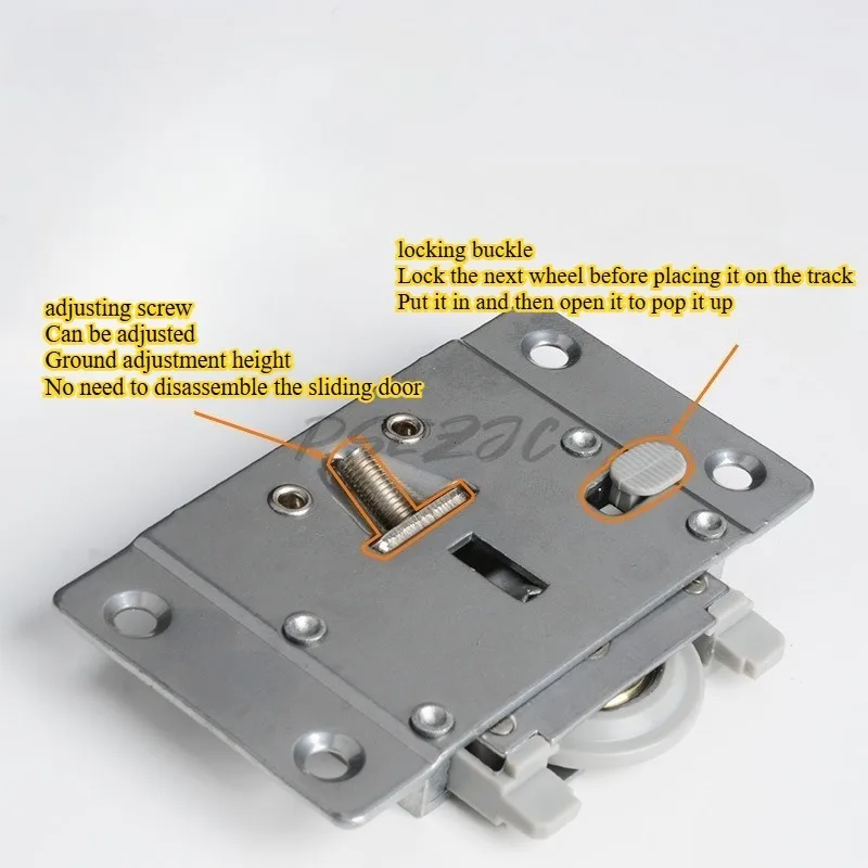 Living Room Sliding Door with Bidirectional Buffer Sliding Door Pulley Wardrobe Hidden Guide Rail Hardware Accessories