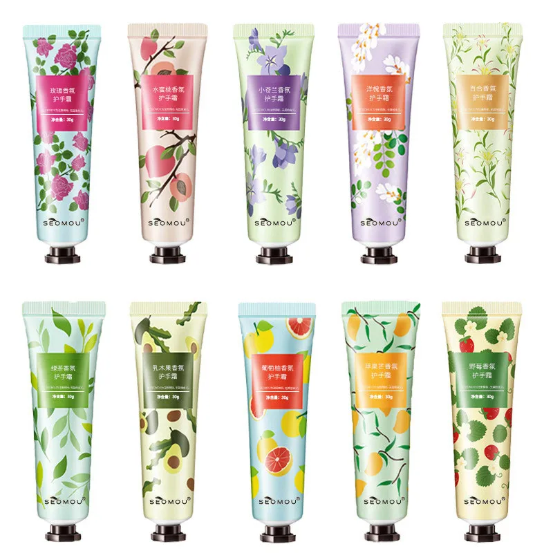 

10Pcs Fragrant Fruits Hand Cream Moisturizing Hands Creams Anti-dry Handcream for Girls Woman Baby Kids Body Face Hand Skin Care