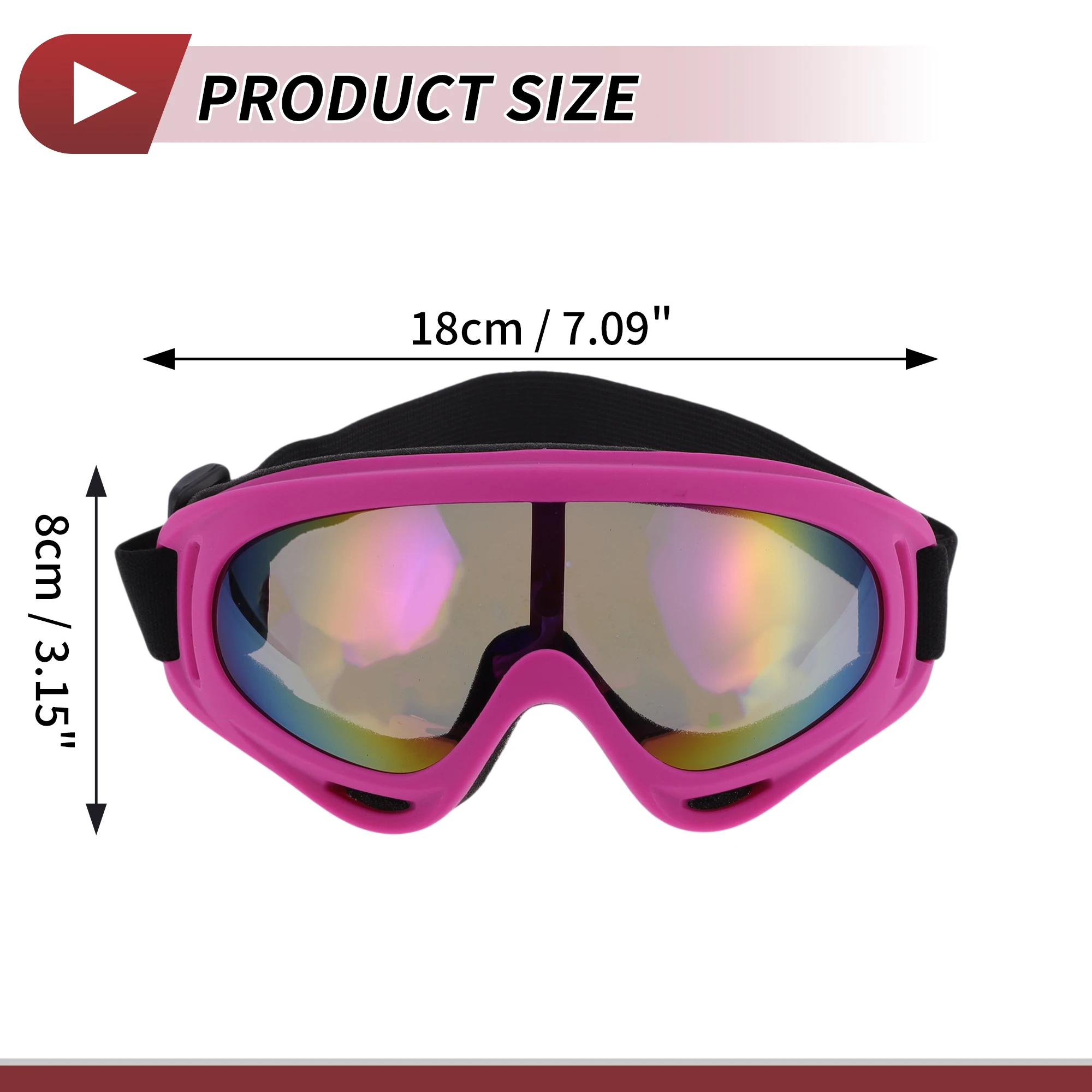 

X Autohaux 1 Set Motorcycle Riding Goggles PC PU Outdoor Sports Goggles for Motocross Dirt Bike Multicolour Lens Pink Frame