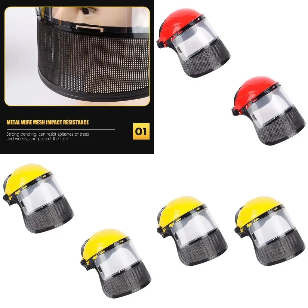 

Y1UD Garden Grass Trimmer Safe Helmets Hat With Full Face Mesh Protective Mask Shield For Logging Brush Cutter Forestry Work