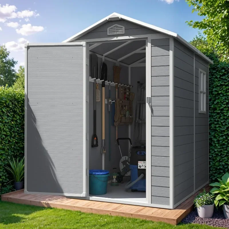 

Greesum Resin Outdoor Storage Shed All Weather Tool Room Floor Perfect Storing Lawn Mowers Garden Tools Patio Furniture Bicycles