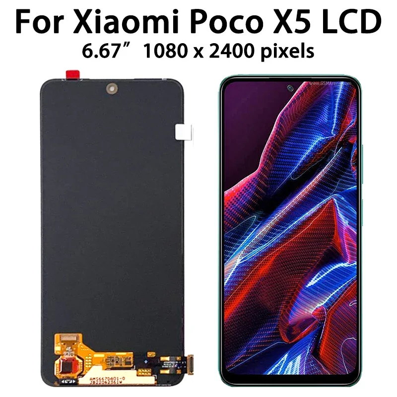 6,67 "оригинальный AMOLED для Xiaomi Poco X5 ЖК-дисплей с сенсорным экраном дигитайзер в сборе для POCO X5 22111317PG LCD запасные части