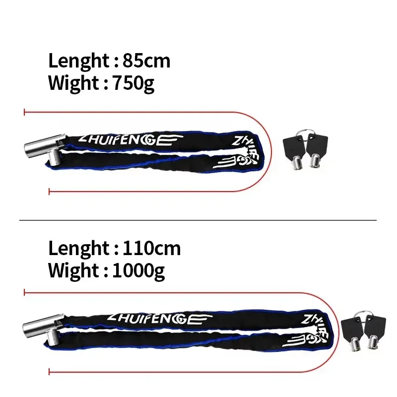 Bike Chain Lock with Lighter Weight and Stronger Security, Anti-Theft Bicycle Lock for Road Mountain Bikes image 2