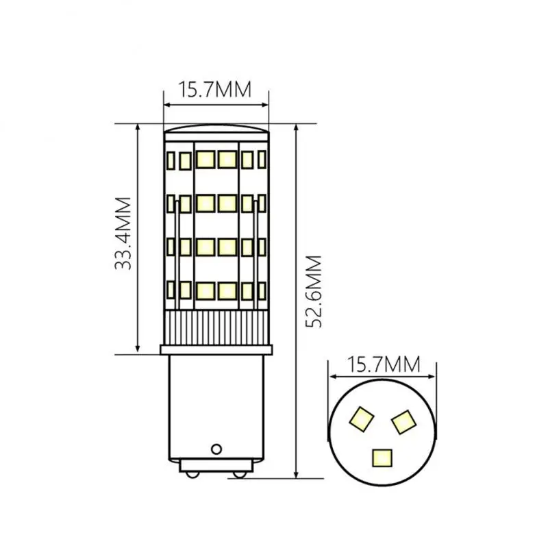 Ba15d Double Contact Bayonet Base LED Corn Bulb LED Light Bulb 220V for Sewing Machine P Chandelier Candle LED Light Bombilla