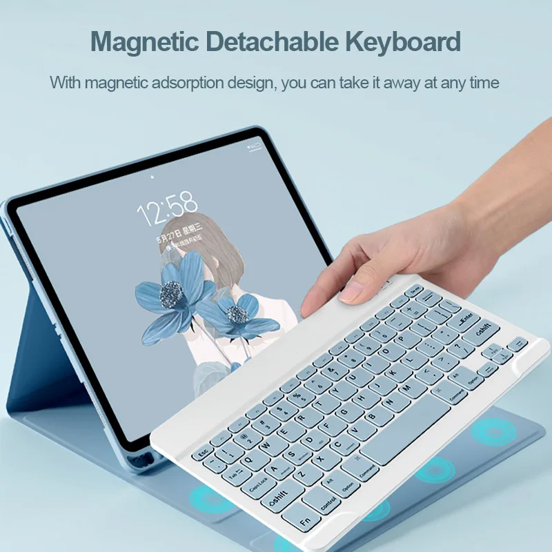 Imagem -06 - Capa Magnética Inteligente com Teclado Destacável Porta-lápis Estojo para Ipad Pro 11 1ª 2ª 3ª 4ª Geração 2023 2023