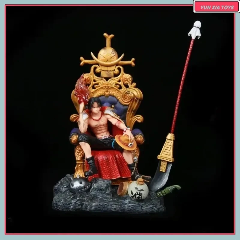 

One Piece 35 см Ace Sit On The Throne Resonance Series Аниме Фигурка Модель Статуя Коллекция Настольное Украшение Орнамент Игрушки Подарок