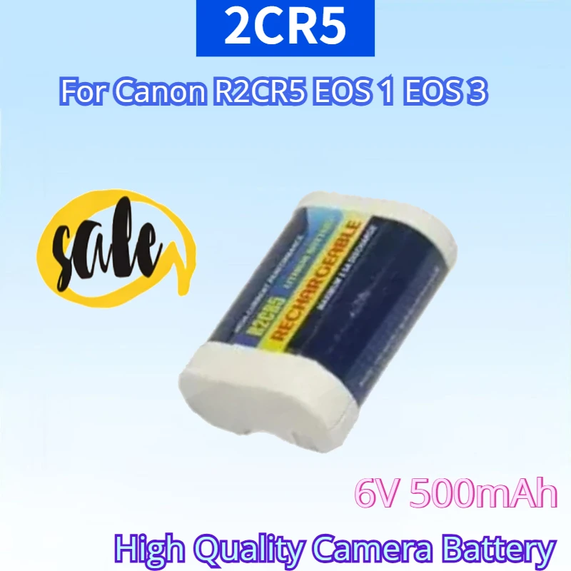 

Newest 2CR5 6V 500mAh Replacement Lithium Battery for Canon R2CR5 EOS 1 EOS 3 Camera Battery High Quality Rechargeable Battery