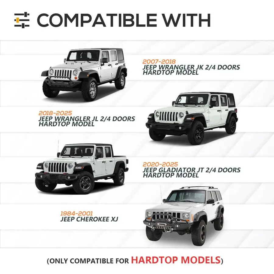 قضبان متقاطعة لرف السقف LBS مع 4 قطع شريط أضواء LED متوافق مع 20072025 جيب رانجلر JK JKU JL JLU Unlimited amp Gladiator J #2