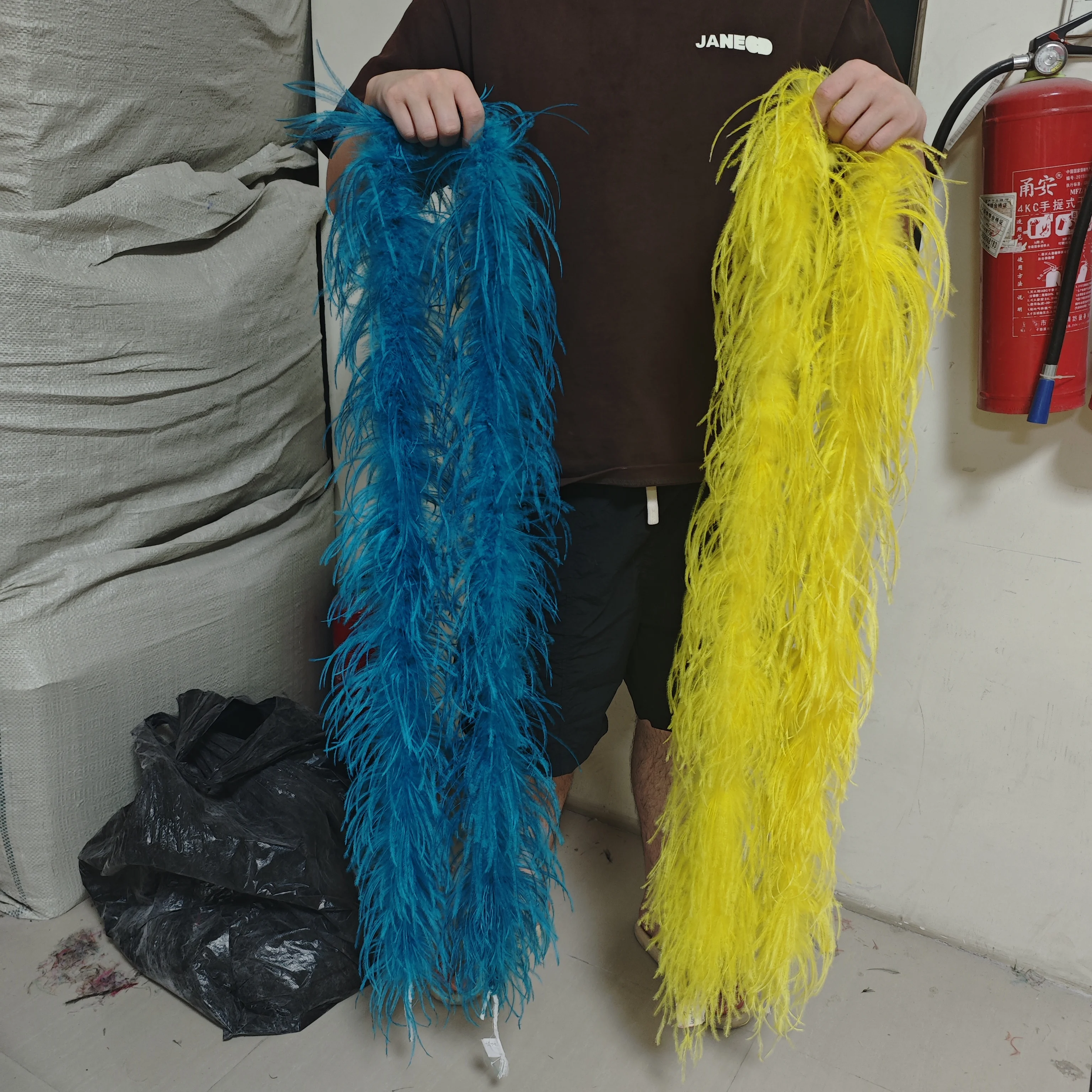 2M Long Multicolour Ostrich Feather Boa for Party Wedding Dress Shawl Clothes Sewing Accessories Crafts 1/6/10/20/35Ply Boas