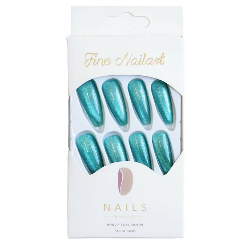 

Aurora jadeite spar wearing nail art sticker cat eye finished fake nail piece